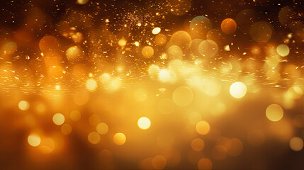A close-up of a golden backdrop with multiple illuminations - obrazy, fototapety, plakaty