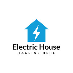 electric house logo icon vector illustration