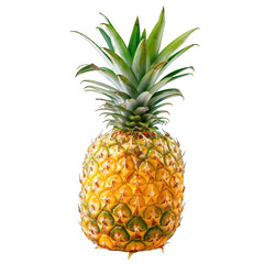 A single pineapple isolated on white transparent, alpha background png