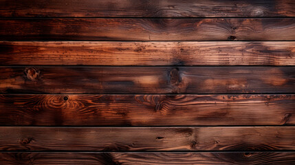 A wooden wall with multiple planks up close