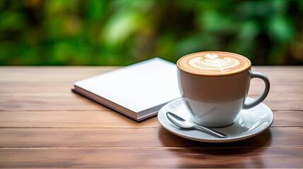 Fototapeta na wymiar Coffee and book on table