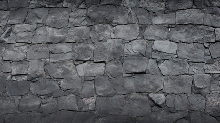 A dark stone wall close-up against a black background - obrazy, fototapety, plakaty
