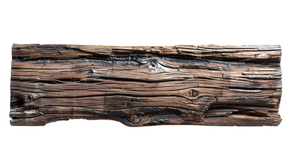 Fototapeta premium an old wooden board with weathered textures and visible cracks, set against a transparent background, generative AI