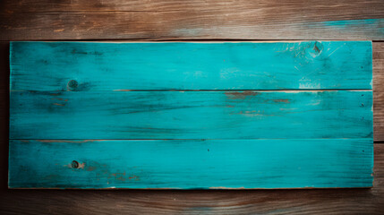 Close-up of wooden board with blue paint