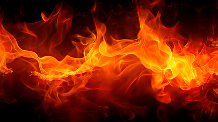 Fototapeta premium Flames on a black background
