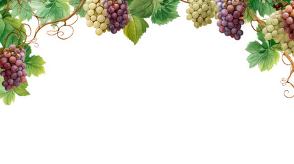 Bunch of grapes hanging from a vine