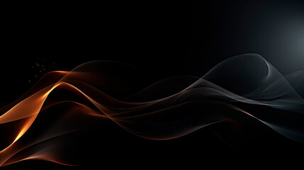 Abstract background of black and orange waves