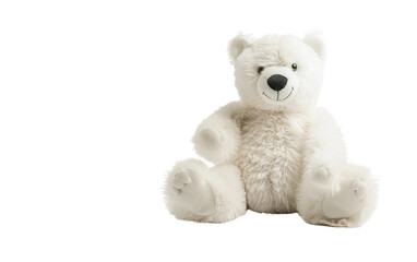 Doll of the Arctic: A White Bear Rendition isolated on transparent Background