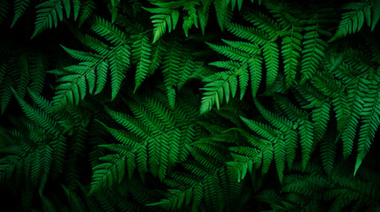 Fototapeta na wymiar Close-up of a lush fern leaf in a dimly lit room