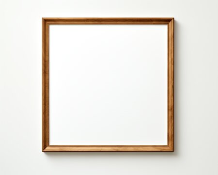 a square wooden frame on a white wall