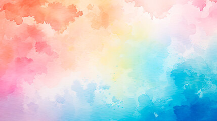 Colorful watercolor background with cloud formation - obrazy, fototapety, plakaty
