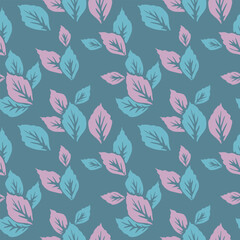 Japanese Pastel Leaf Vector Seamless Pattern

