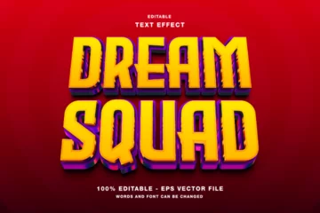 Outdoor kussens Dream Squad 3d Editable Text Effect Template Style Premium Vector © Kardus Studio