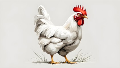 Isolate Chicken Illustration Background - obrazy, fototapety, plakaty