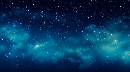 Fototapeta na wymiar Glimmering stars and clouds above in the blue sky