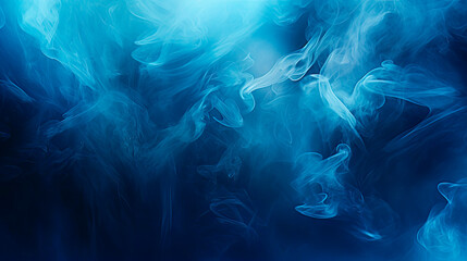Swirling smoke in blue background - obrazy, fototapety, plakaty
