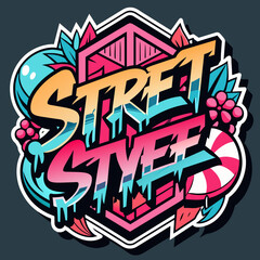 Streetwear-inspired sticker featuring bold typography and urban motifs that capture the essence of modern street style