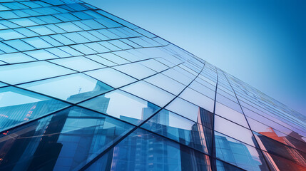 Abstract modern glass building exterior
