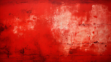Red wall with vibrant red paint texture - obrazy, fototapety, plakaty
