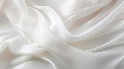 A close-up of heavily folded white fabric