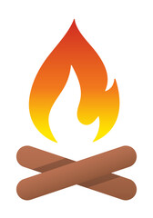 Campfire. Vector color illustration isolated on white background.