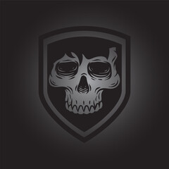 Skull shield logo Illustration vector graphic of template 