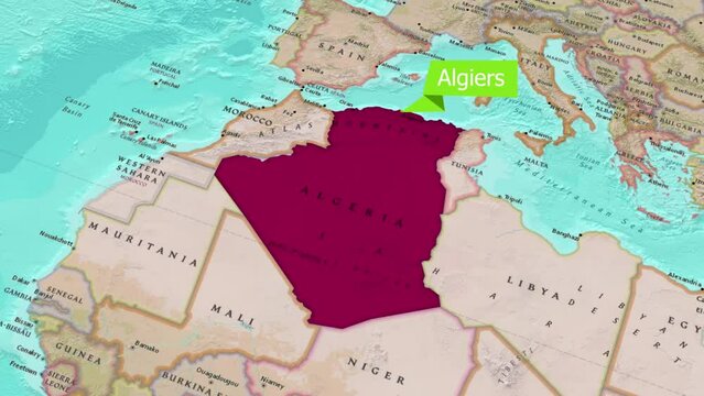 map of Algiers, the capital of Algeria.Zooming In: Exploring the Details of the Algiers Map	