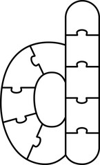 d Lowercase Puzzle Aplhabet Jigsaw Game Outline