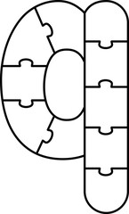 q Lowercase Puzzle Aplhabet Jigsaw Game Outline