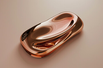 a shiny gold object on a white surface