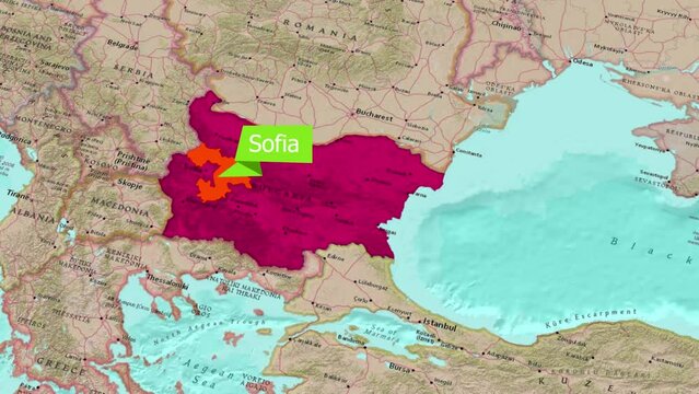 map of Sofia, the capital of Bulgaria.Zooming In: Exploring the Details of the Sofia Map	