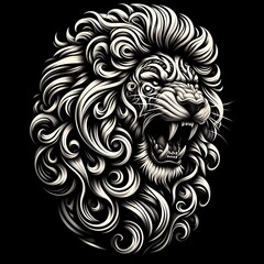 Fototapeta premium lion head tattoo