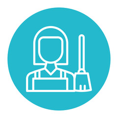 Housekeeper icon vector image. Can be used for Cleaning and Dusting.