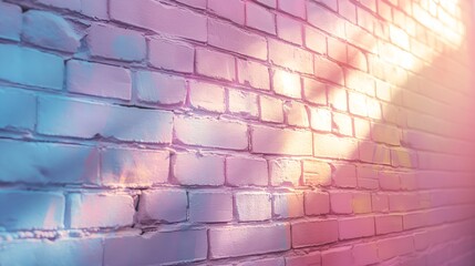 Brick wall background in pastel light colors - backdrop for decoration