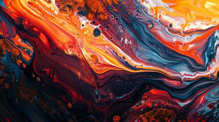 Abstract fluid art painting