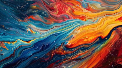 Fototapeta na wymiar Vibrant abstract fluid art background