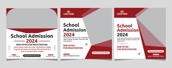 School Admission Social media post design template