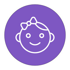 Baby Girl icon vector image. Can be used for Baby Shower.