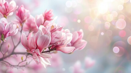 Fototapeta premium japanese sakura tree with pink cherry blossoms blooming during springtime perfect for wallpapers 