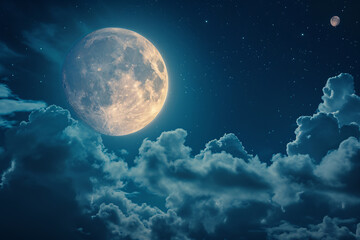 Fototapeta na wymiar a moon and clouds in the sky