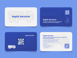 Septic service industrial pollution purification business card design template set vector