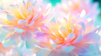 Obraz premium Beautiful 3D holographic crystal flower illustration material 