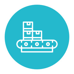 Conveyor icon vector image. Can be used for Supply Chain.