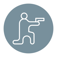 Shooting in sitting position icon vector image. Can be used for Shooting.