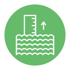 Sea Level Rise icon vector image. Can be used for Global Warming.