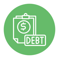 Debt icon vector image. Can be used for Crisis Mangement.