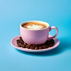 coffee isolated in pastel color background