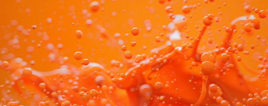 Close-up of orange liquid splash