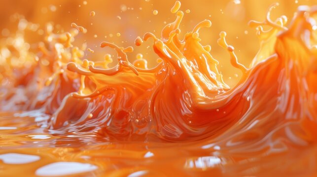 Vibrant orange liquid splash