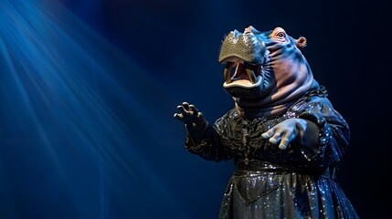 Theatrical Performance by Alien Costume Character, Entertainment Theme